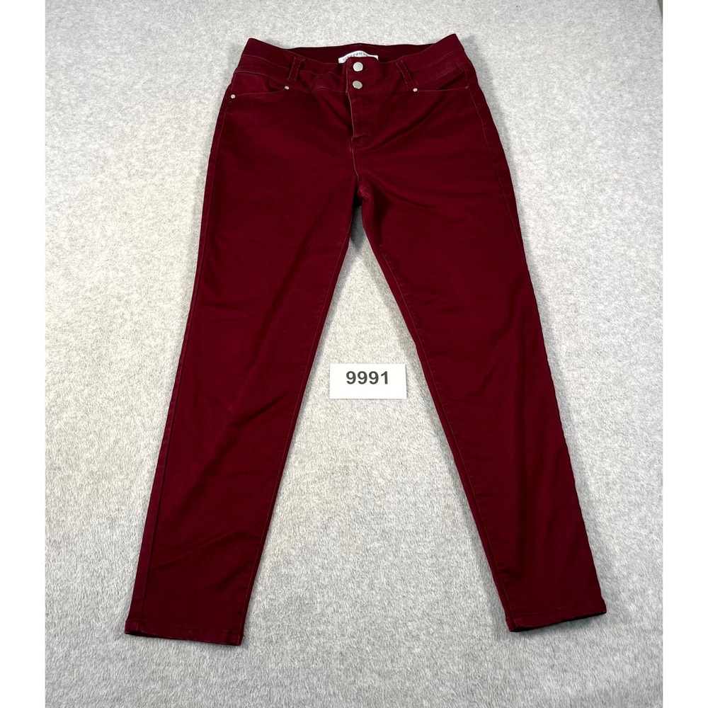 Sapphire Ink Ankle Pants Womens 13 Red Cotton Stretch Straight Leg‎ Streetwear